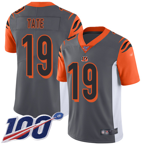 Cincinnati Bengals Limited Silver Men Auden Tate Jersey NFL Footballl #19 100th Season Inverted Legend